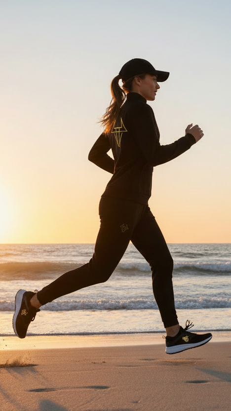 Running playa con logo en ambas zapatillas